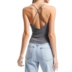 Express Metallic Silver Holiday Camisole Size Small